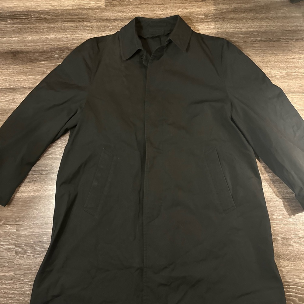 Vintage London Fog Men's Maincoat Black Trench Coat - Single-Breasted